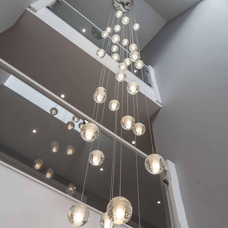 Oversized Nordic Art Round Air Bubbles Pendant Chandelier for Stairs/Spiral Staircase/Hotel Lobby-MEET LIGHTING