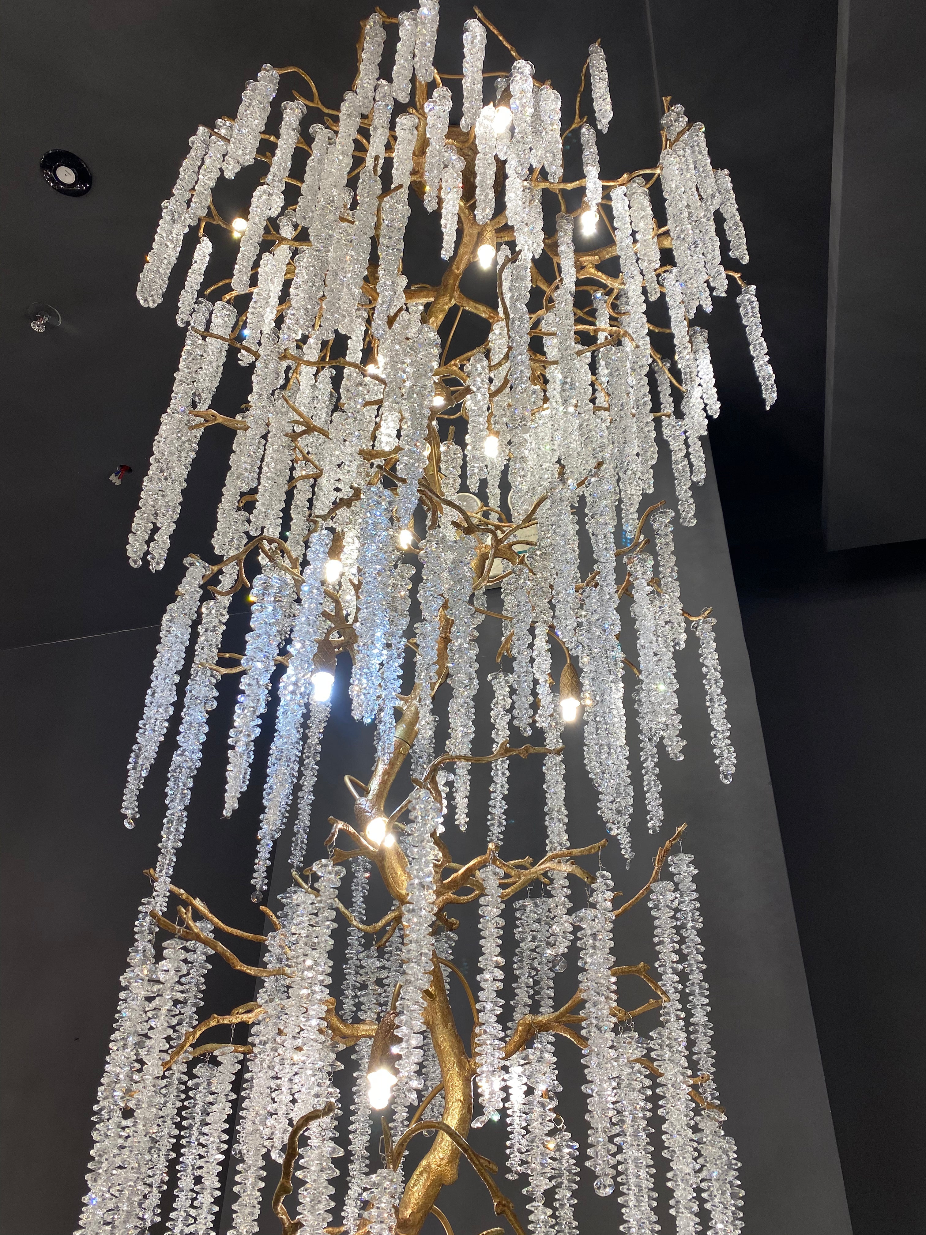Extra Large Crystal Icicle Tree Branch Chandelier for Staircase/Hallway-MEET LIGHTING