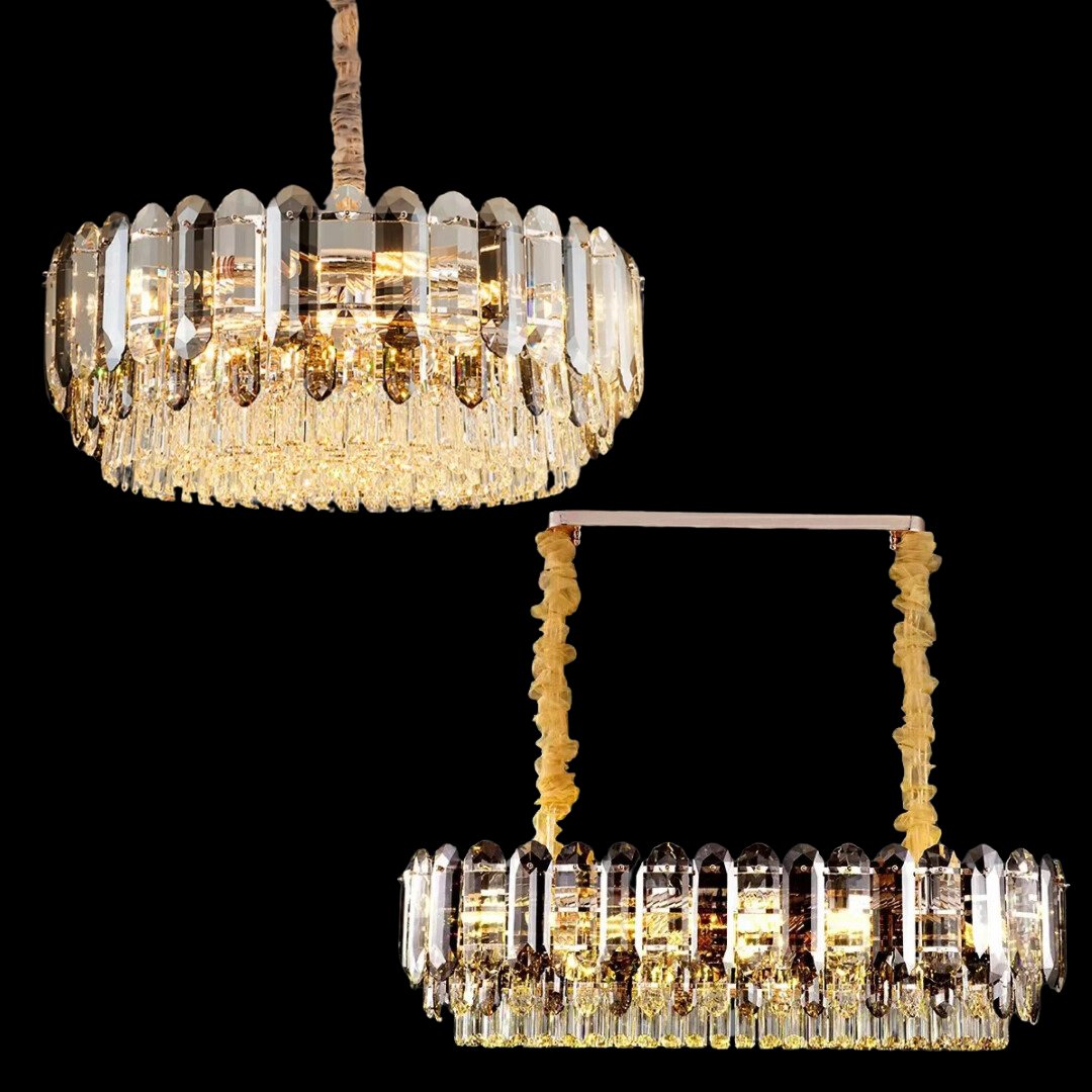Luxury Smoke Gray K9 Crystal Chandeliers for Dining Room/Living Room-MEET LIGHTING