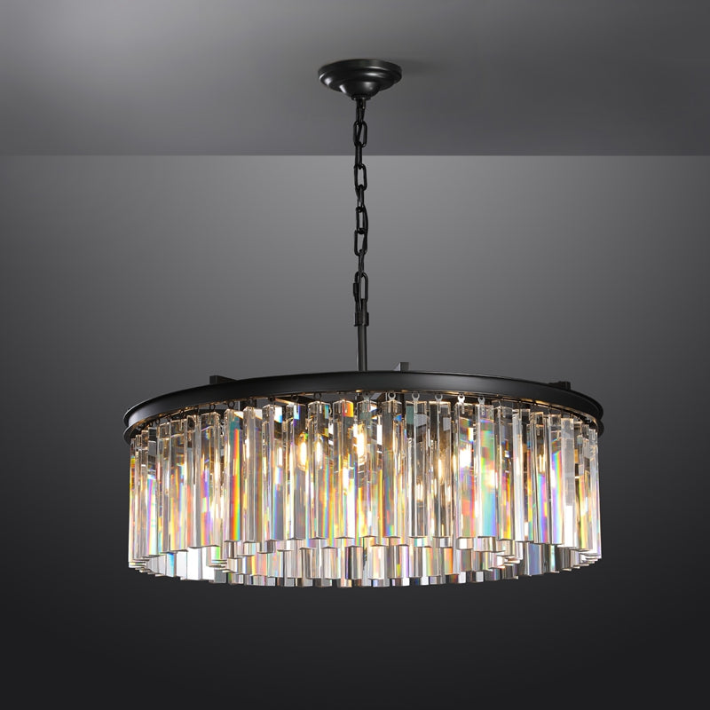 1920s K9 Crystal Round Chandelier Flushmount