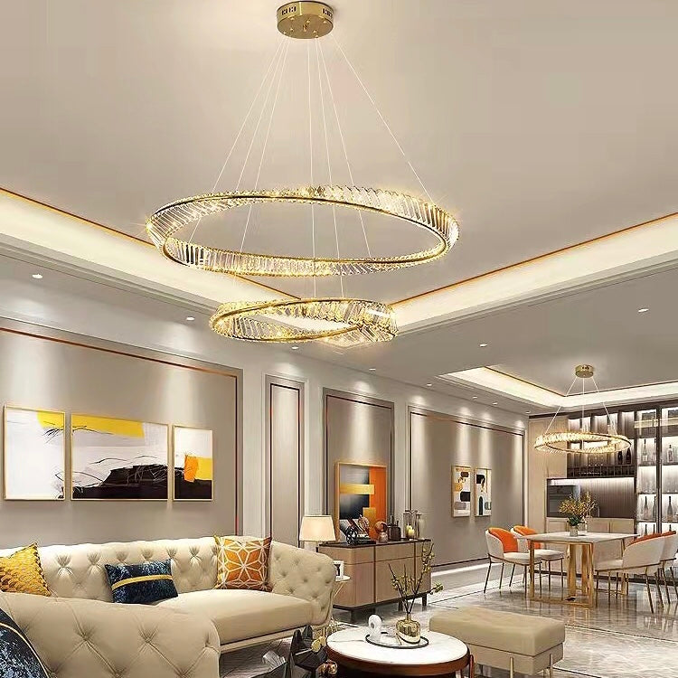 Ring Crystal Chandelier Luxury Living/ Dining Room Ceiling Lamp Bedroom Light-MEET LIGHTING