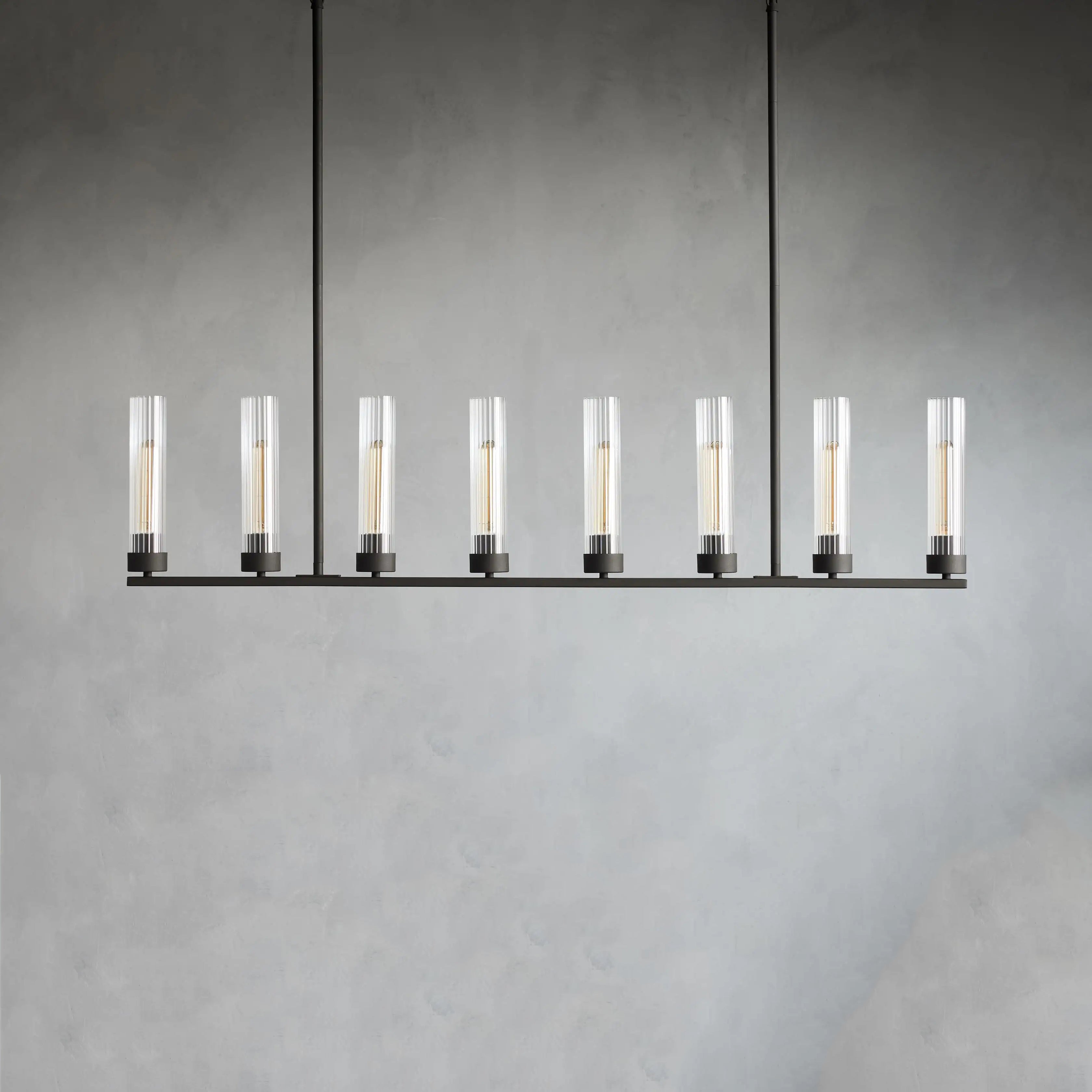 Andreas Glass Linear Chandelier Lighting-MEET LIGHTING