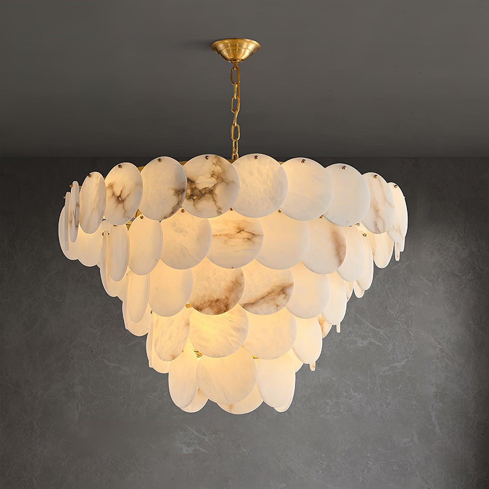 Alabaster Shell Brass Chandelier with 2/3/4/5/6 layer-MEET LIGHTING