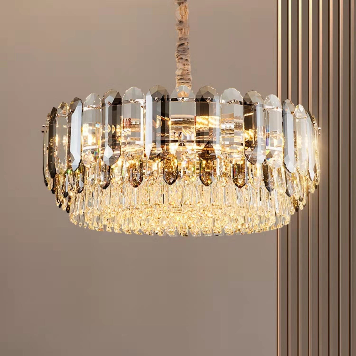 Luxury Smoke Gray K9 Crystal Chandeliers for Dining Room/Living Room-MEET LIGHTING