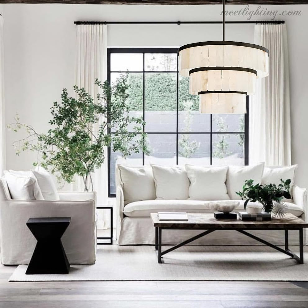 Alabaster 3 Tier Chandelier-MEET LIGHTING