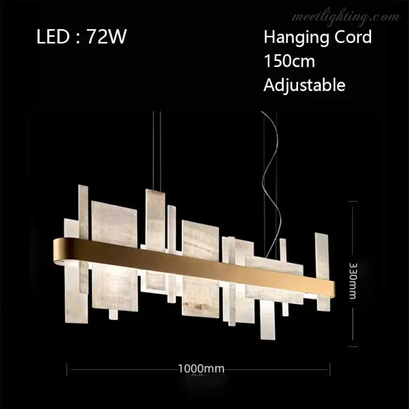 Alabaster Acropolis LED Oval Chandelier-MEET LIGHTING