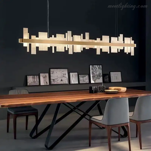 Alabaster Acropolis LED Oval Chandelier-Meet Lighting