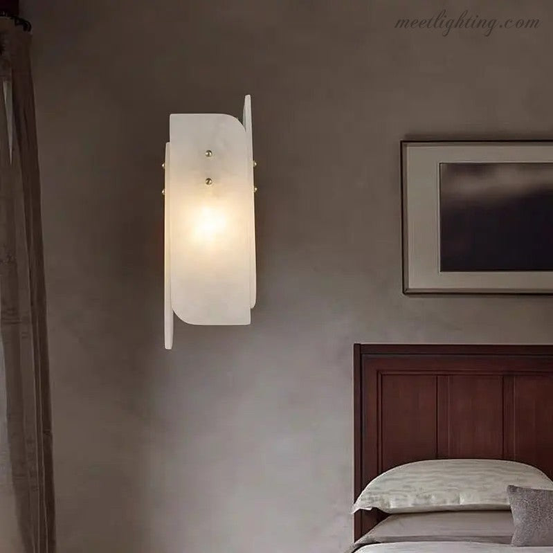 Alabaster Bedroom Wall Sconces Lighting-Meet Lighting