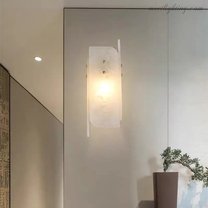 Alabaster Bedroom Wall Sconces Lighting-Meet Lighting