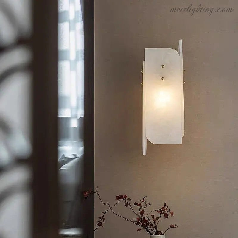 Alabaster Bedroom Wall Sconces Lighting-Meet Lighting