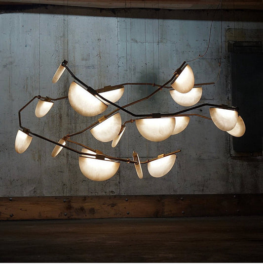 Alabaster Chandelier, Artistic Modern Chandelier for Bar Area-Meet Lighting