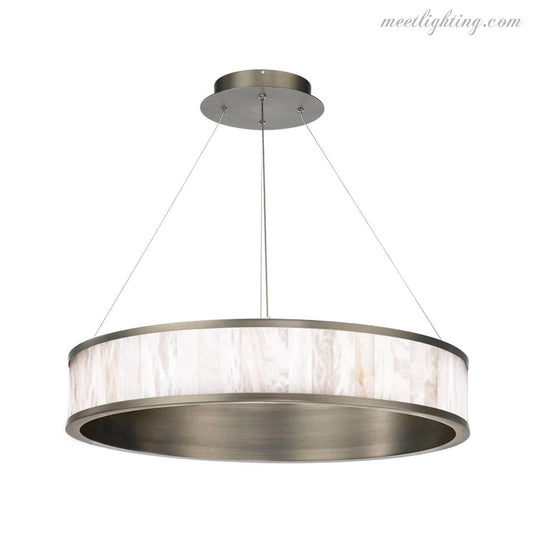 Alabaster Coliseo LED Round Chandelier 28''-Meet Lighting
