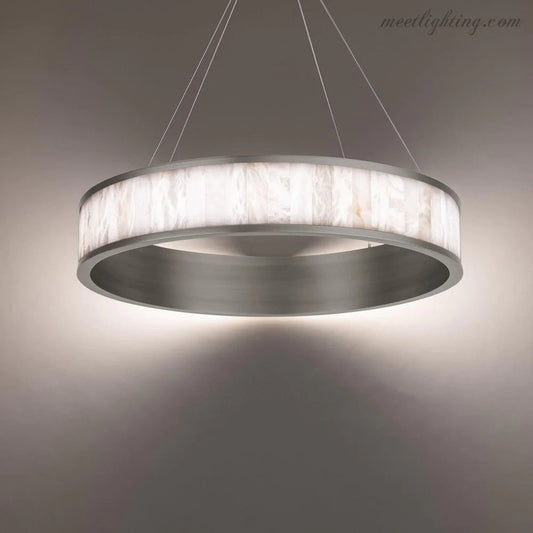Alabaster Coliseo LED Round Chandelier 28''-Meet Lighting