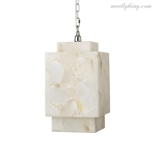 Alabaster Cube Pendant Light-Meet Lighting