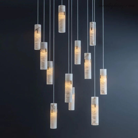 Alabaster Deco 12-Light Cluster Chandelier-Meet Lighting