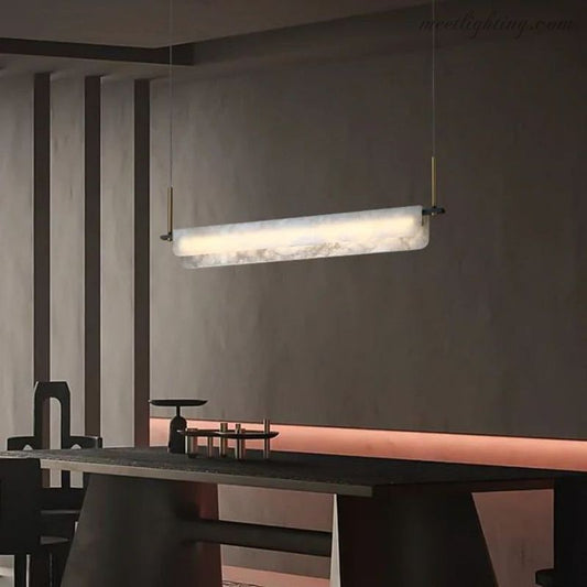 Alabaster Dining Linear Chandelier 39"L-Meet Lighting