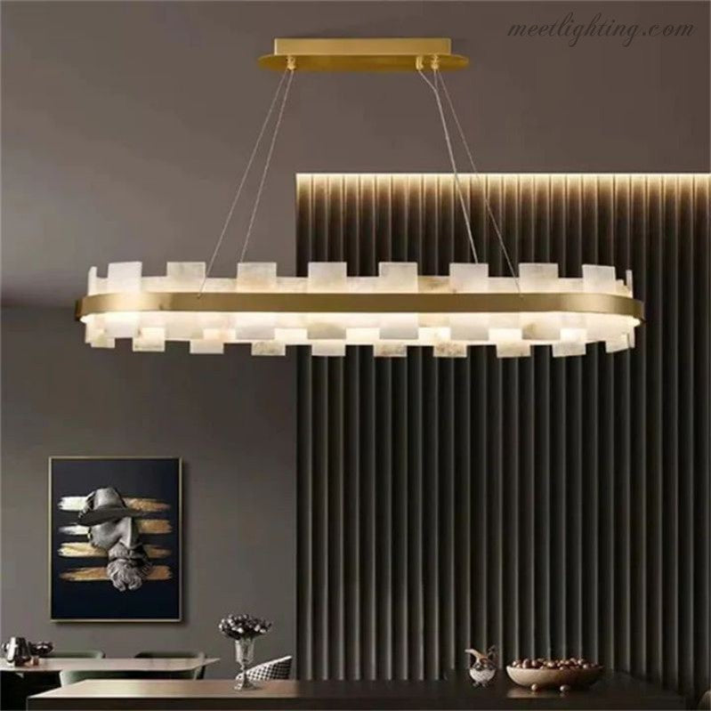 Alabaster Glo Modern Chandelier-Meet Lighting