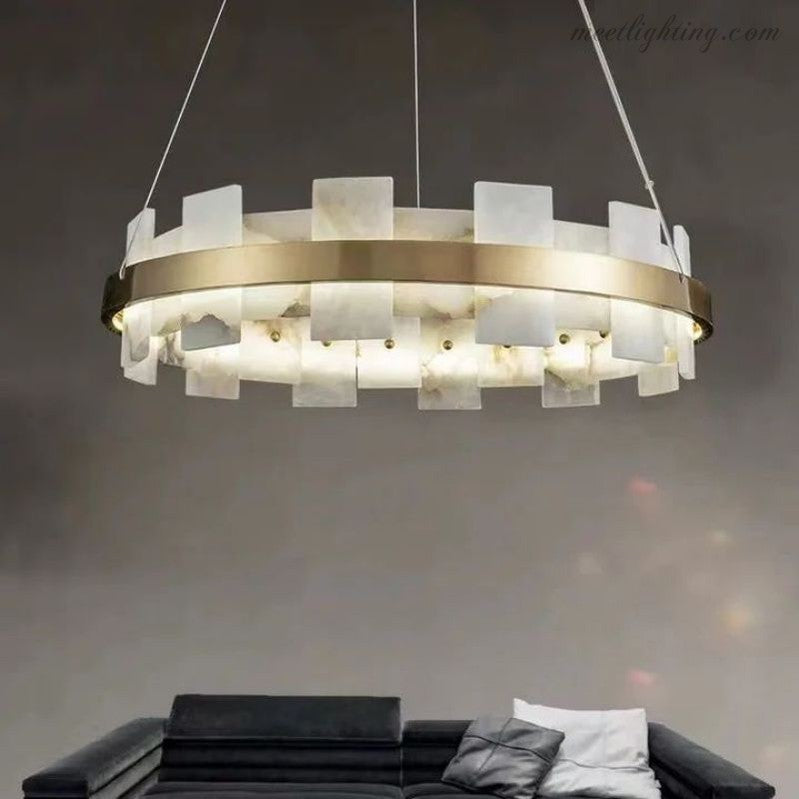Alabaster Glo Modern Chandelier-Meet Lighting