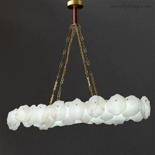 Alabaster Linear Chandelier (Chain)-Meet Lighting
