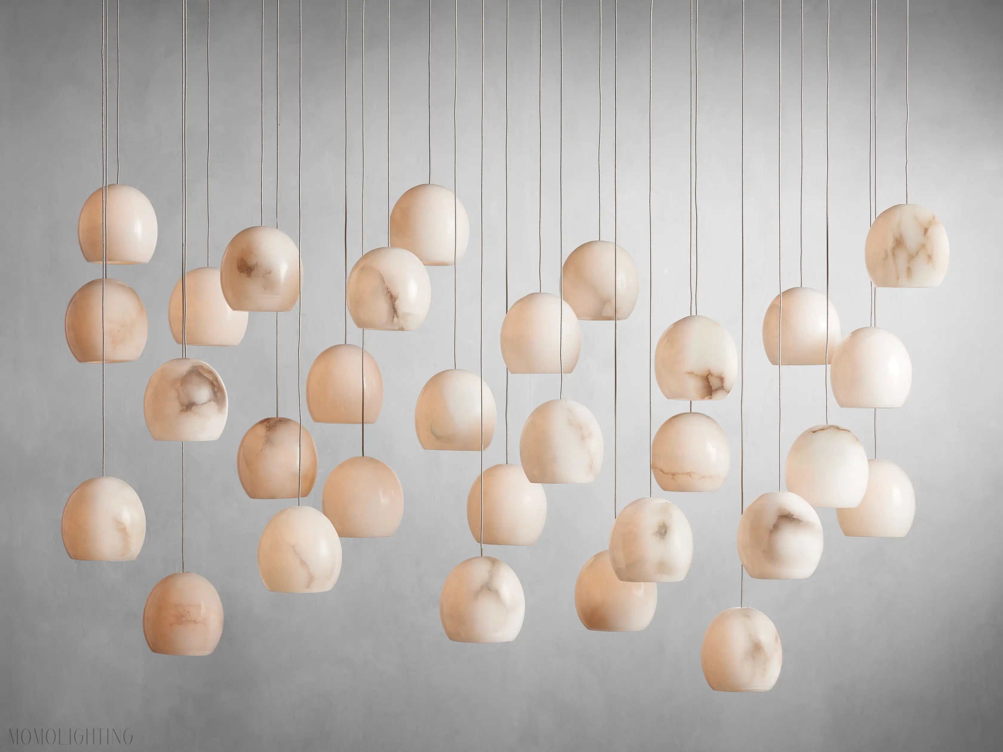 Alabaster Maeva Rectangular Chandelier 7 Light/ 15 Light/ 30 Light-Momo Lighting