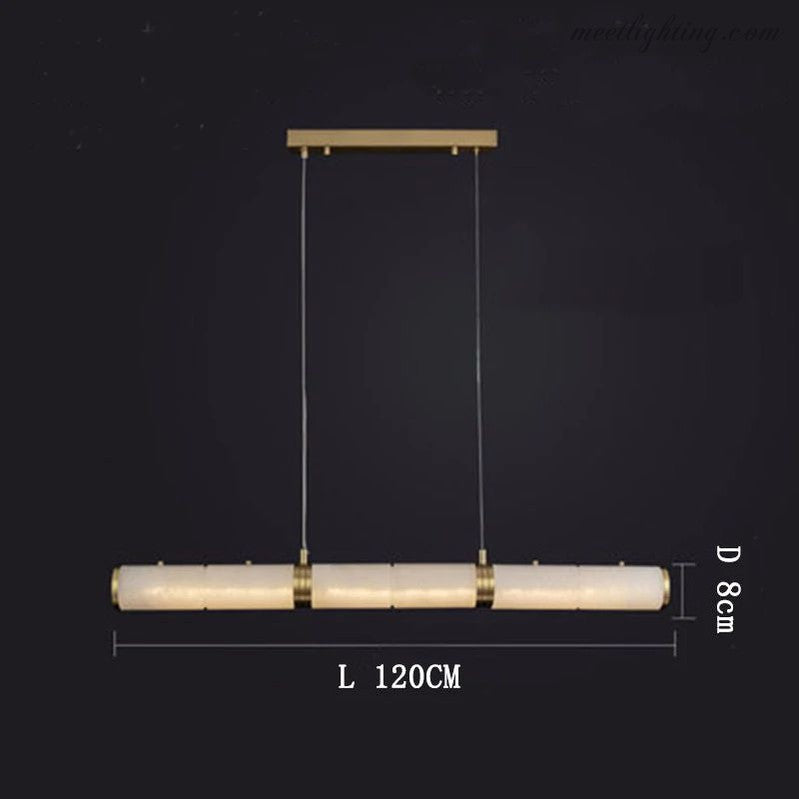 Alabaster Pillar Linear Chandelier-MEET LIGHTING