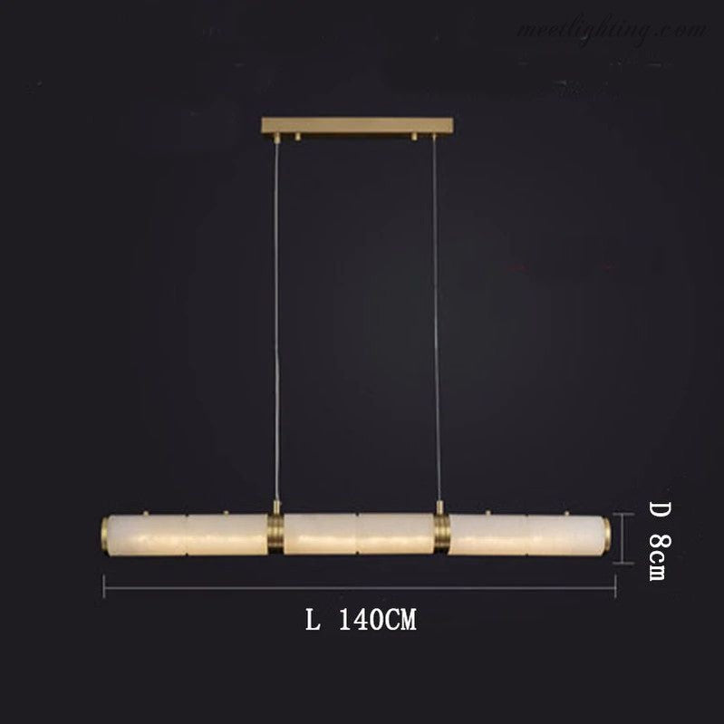 Alabaster Pillar Linear Chandelier-MEET LIGHTING