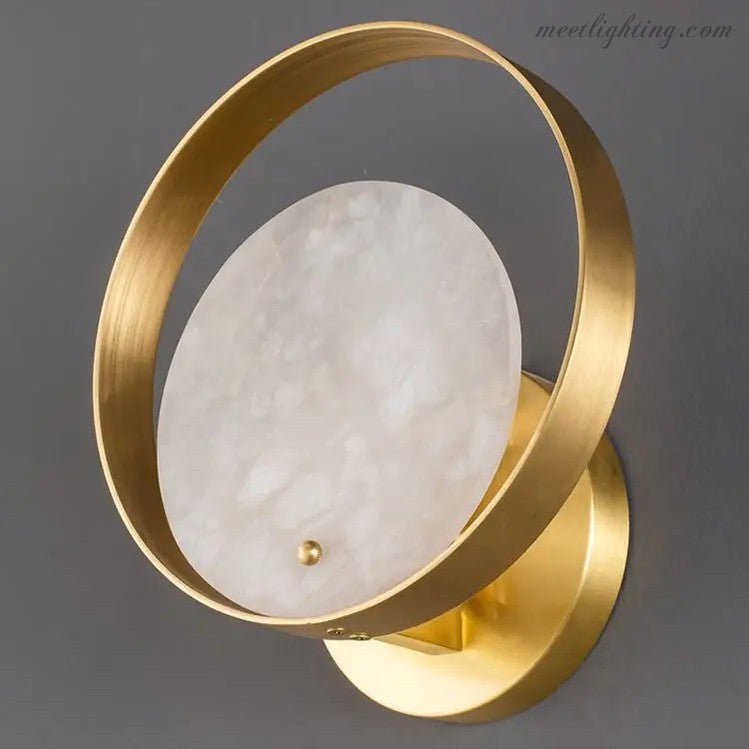 Alabaster Round Modern Wall Sconces for Bedroom-Meet Lighting