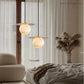 Alabaster Sphere Pendant Light Above Bed-Meet Lighting