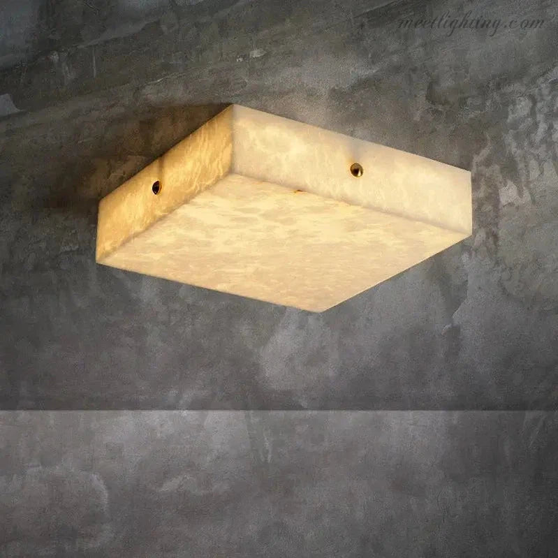 Alabaster Square Flush Mount Ceiling Light-Meet Lighting