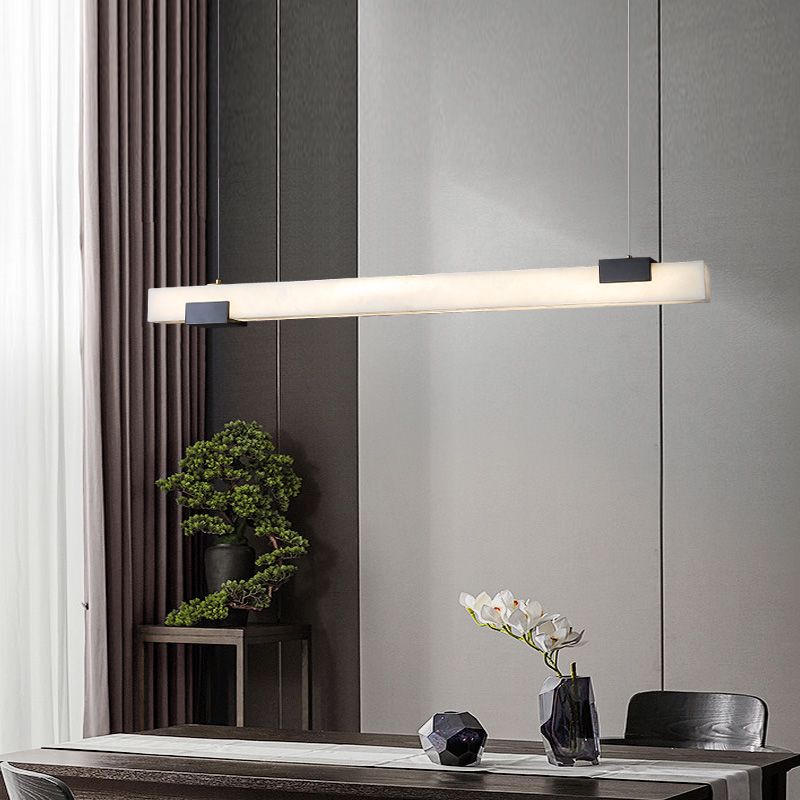 Alabaster Square Pillar Dining Chandelier-MEET LIGHTING