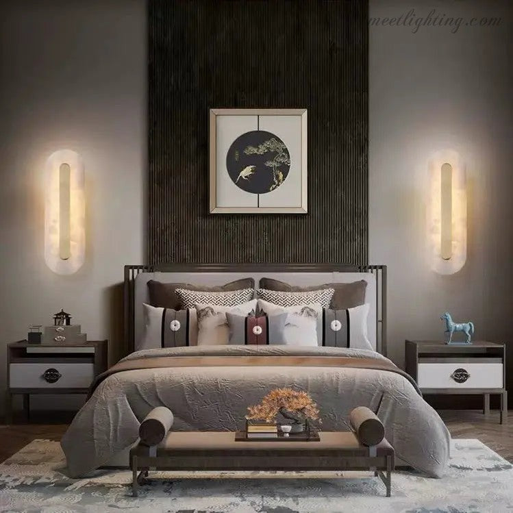 Alabaster Wall Lights Fixture For Living Room-Meet Lighting