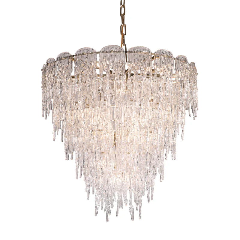 Aletta Melting Drop Crystal Glass Round Chandelier-Meet Lighting