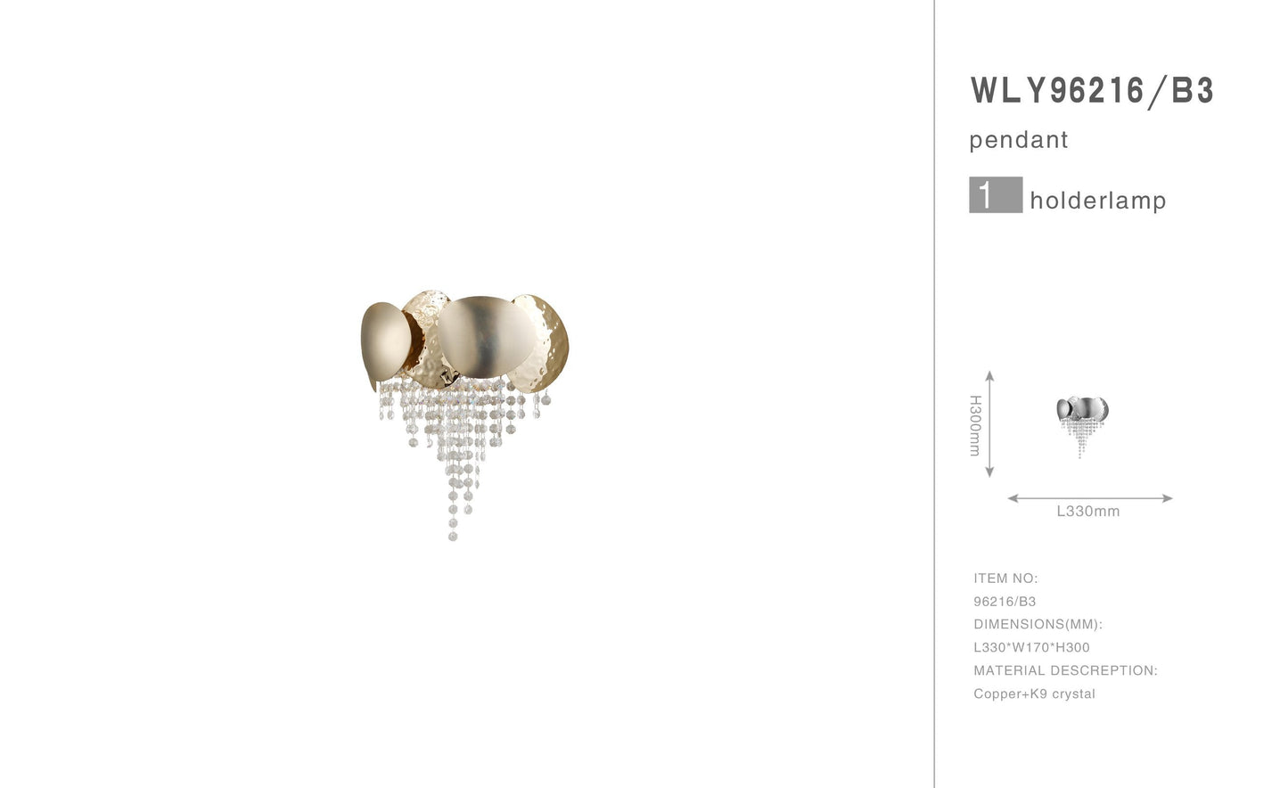 Amadeo Brass Crystal Sconce-Meet Lighting