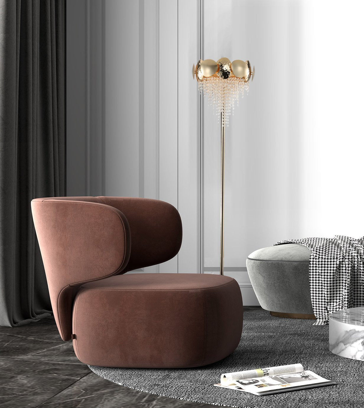 Amadeo Brass Crystal Sconce-Meet Lighting