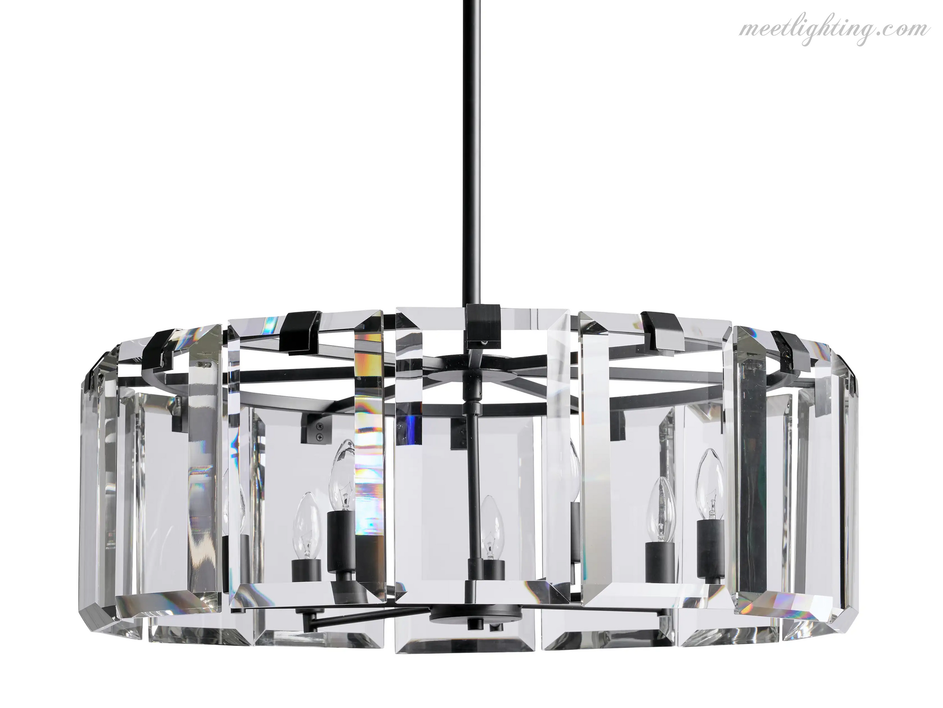 Amaya Round Crystal Chandelier-Meet Lighting