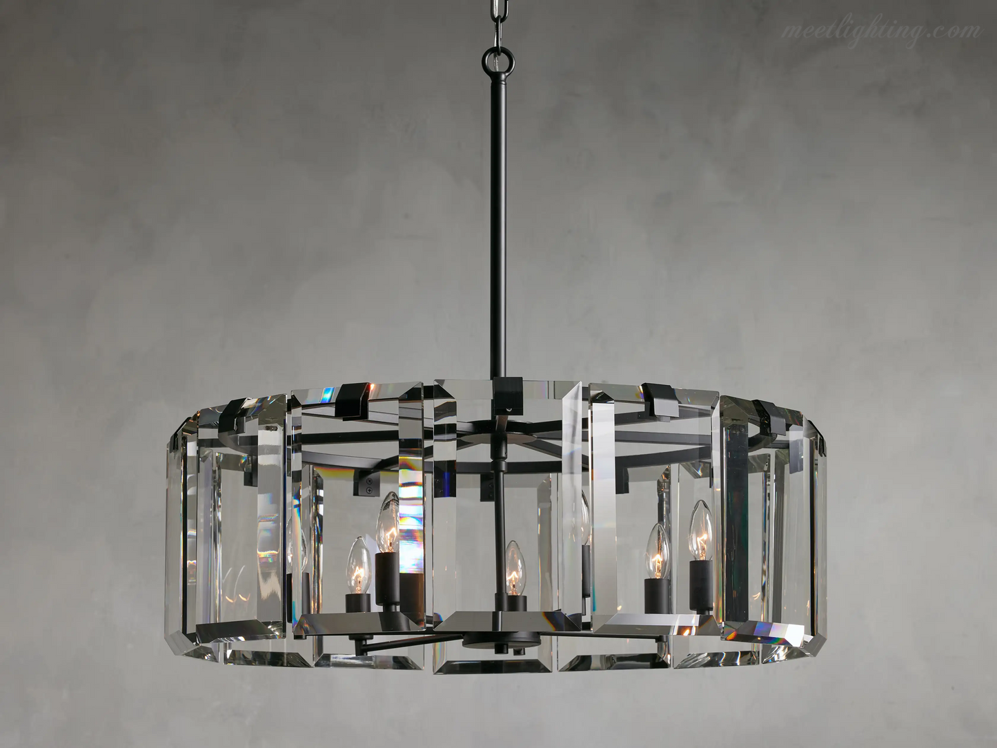 Amaya Round Crystal Chandelier-Meet Lighting