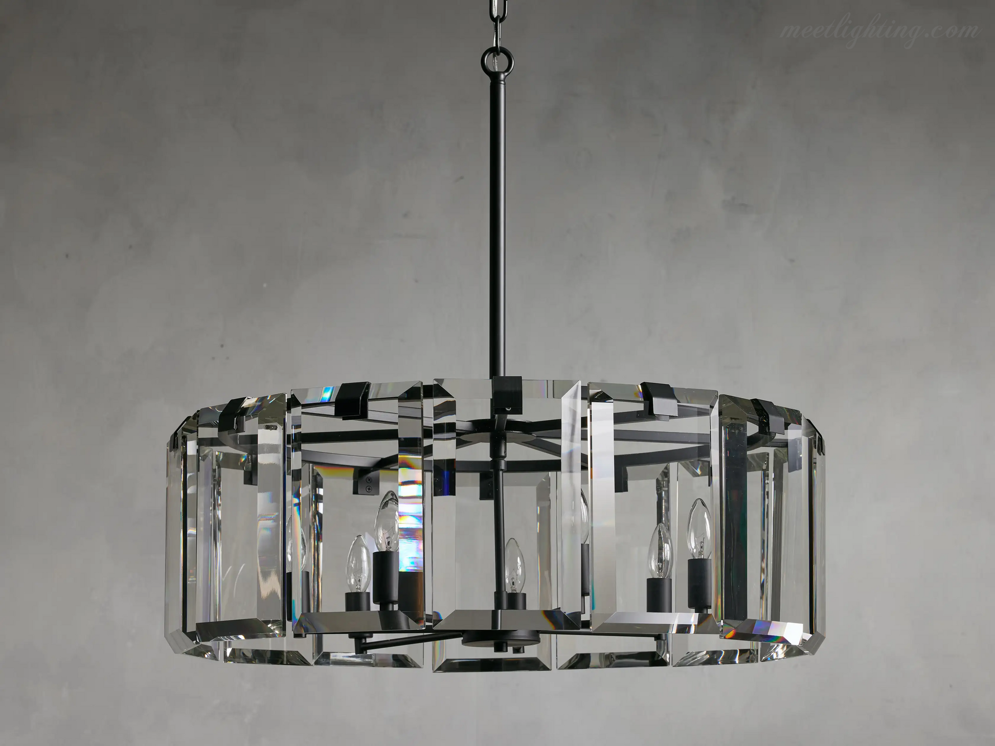 Amaya Round Crystal Chandelier-Meet Lighting
