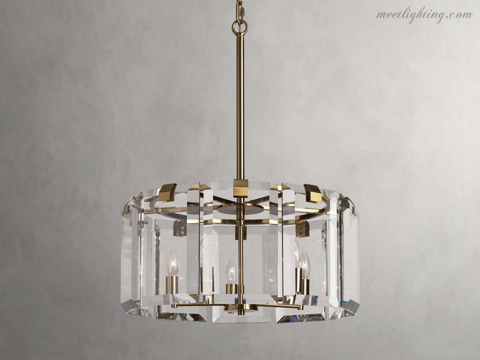 Amaya Round Crystal Chandelier-Meet Lighting