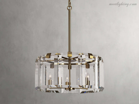 Amaya Round Crystal Chandelier-Meet Lighting