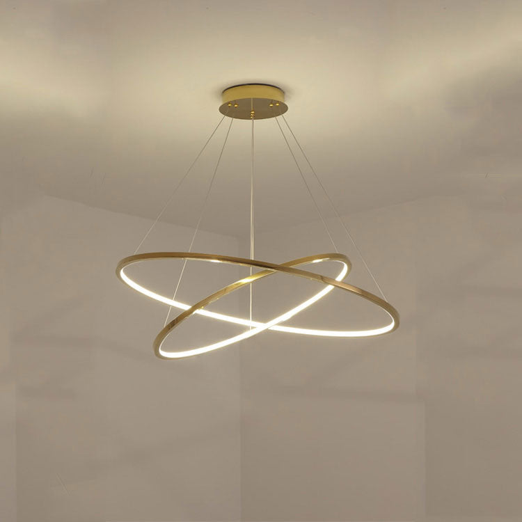 Amina Gold Multi Rings Chandelier for Lobby Villa-MEET LIGHTING