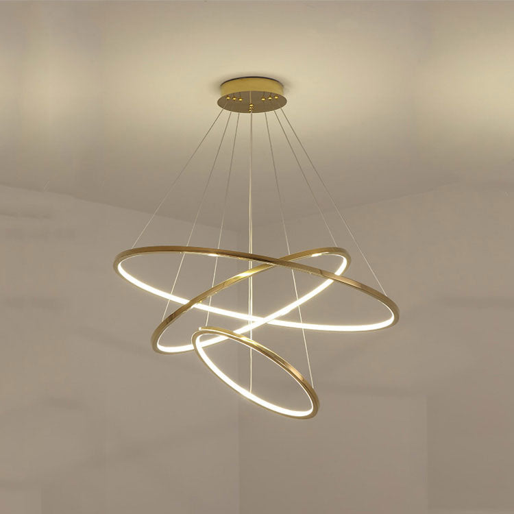 Amina Gold Multi Rings Chandelier for Lobby Villa-MEET LIGHTING
