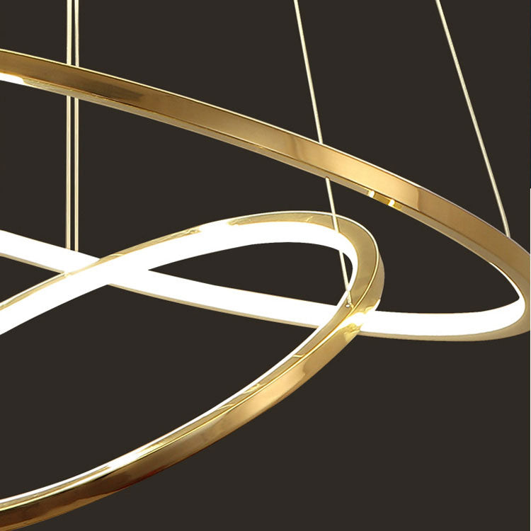 Amina Gold Multi Rings Chandelier for Lobby Villa-MEET LIGHTING