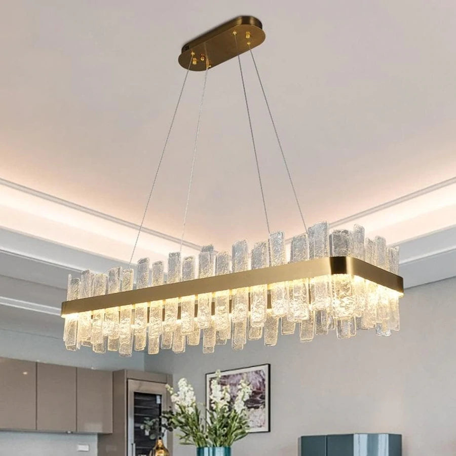 Andrea Rectangular Crystal Chandelier-Meet Lighting