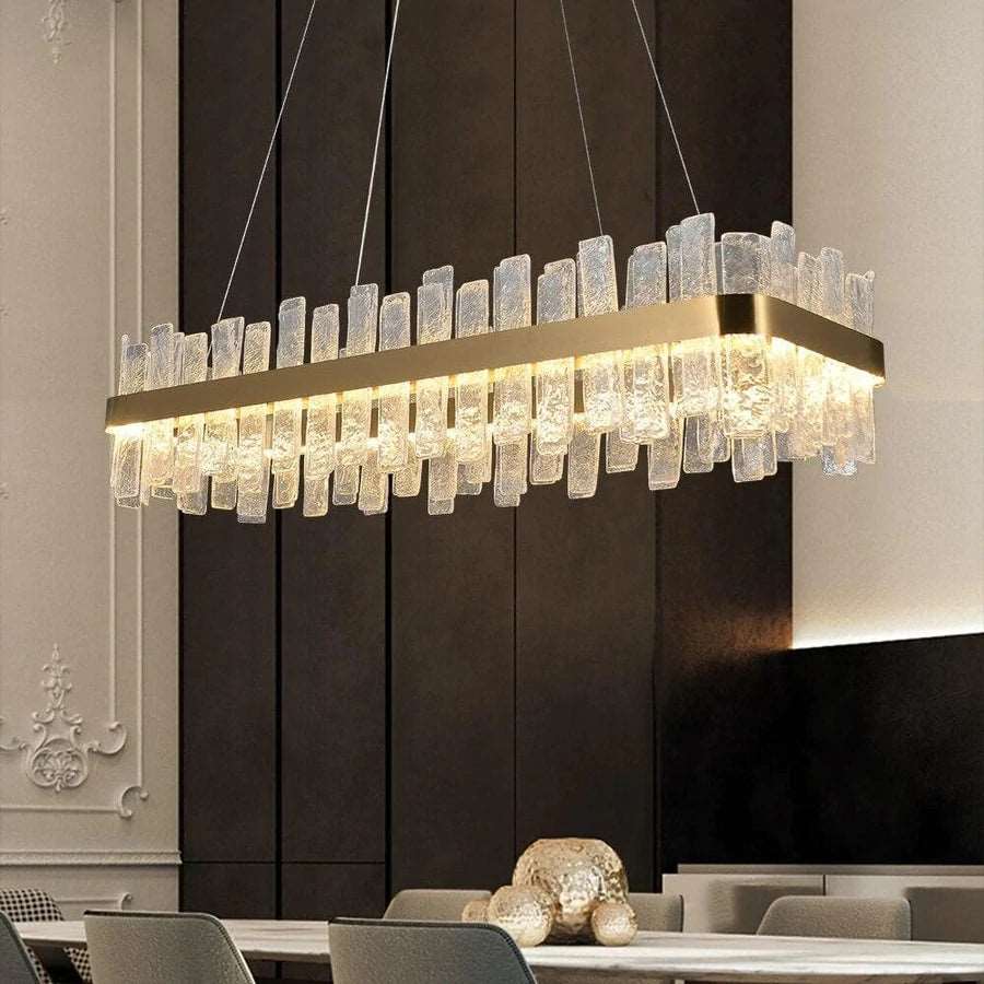 Andrea Rectangular Crystal Chandelier-Meet Lighting