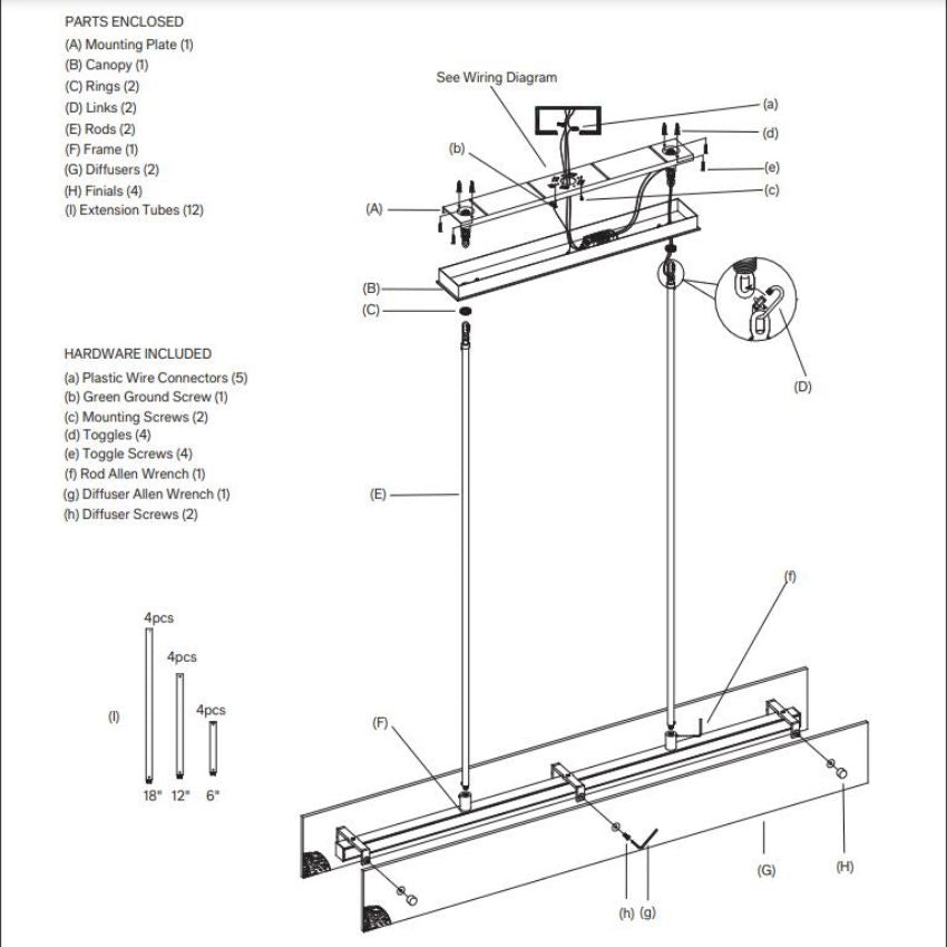 Vouvray Linear Chandelier 54"-MEET LIGHTING