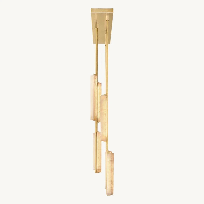 Audon Alabaster Linear Chandelier 54"-MEET LIGHTING