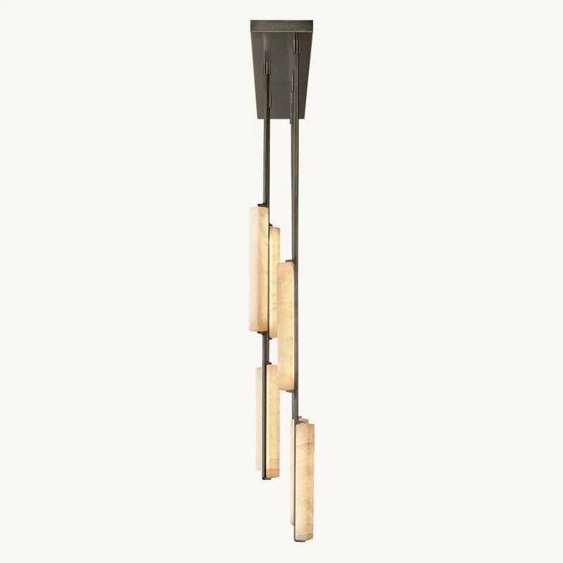 Audon Alabaster Linear Chandelier 54"-MEET LIGHTING