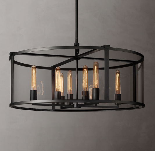Baker Round Chandelier 33"-Meet Lighting