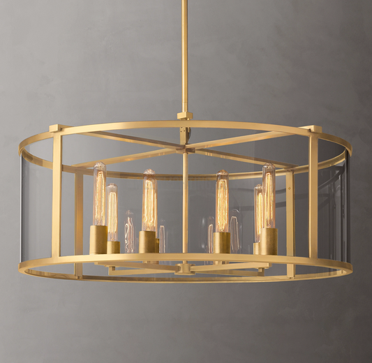 Baker Round Chandelier 33"-Meet Lighting