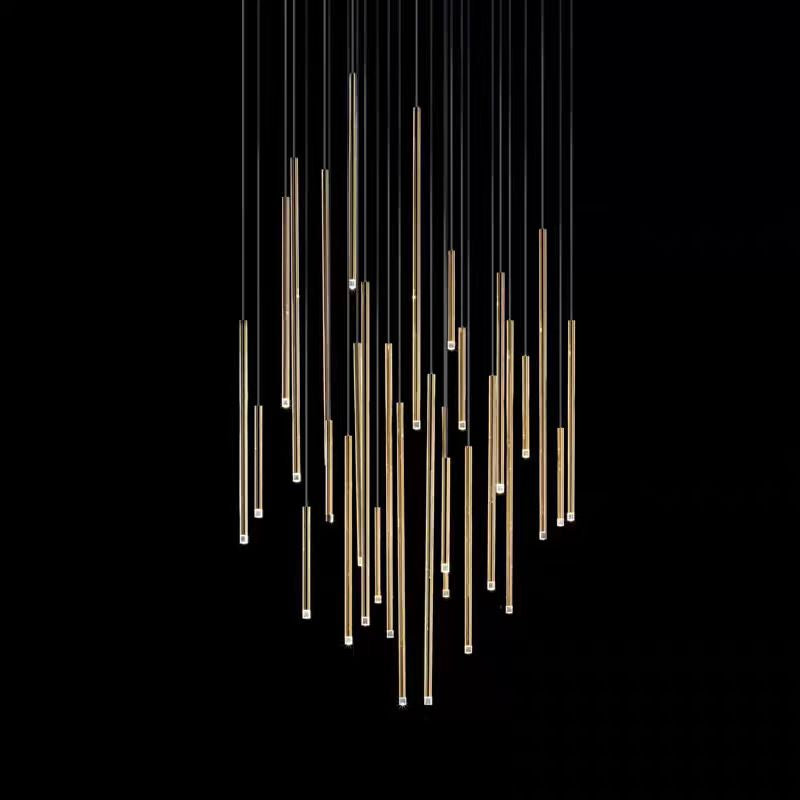Bellini Round Metal Tubular Pendant Light Chandelier-MEET LIGHTING